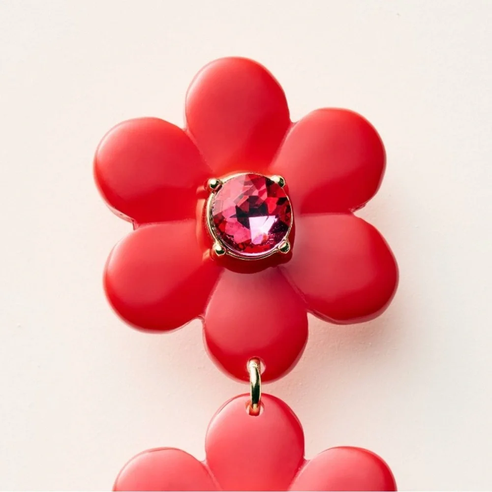 kate spade new york x Target - Red Floral Dangle Earrings - Picture 3 of 10